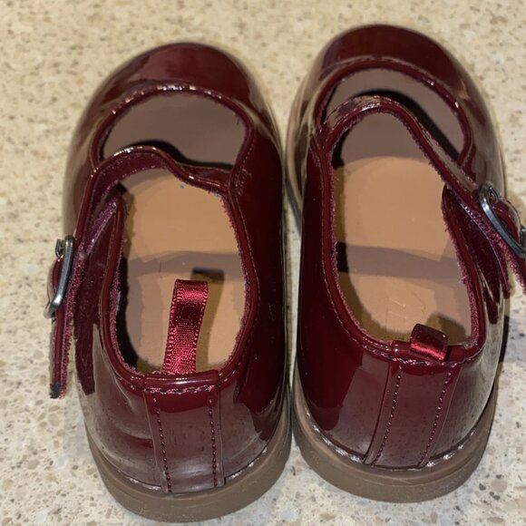 Toddler Girl Shoes Old Navy Burgundy Patent Leather Mary Janes - Picture 2 of 6